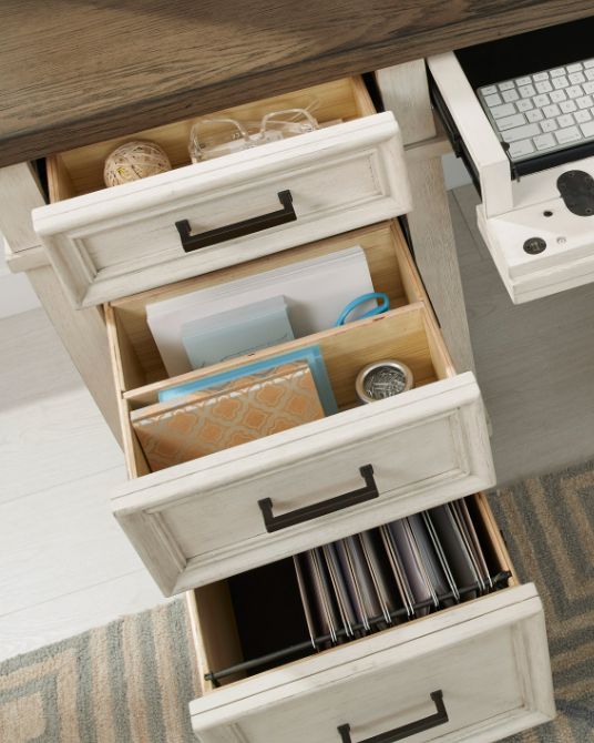 aspenhome® Caraway Aged Ivory Single Ped Desk-3