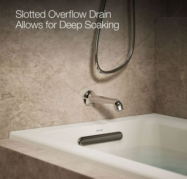 KOHLER® Archer® Biscuit 60" x 30" Alcove Bath - Left Drain-3