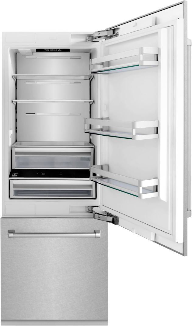 ZLINE 30" 16.1 Cu. Ft. Satin Stainless Steel Built-In Bottom Freezer Refrigerator-1