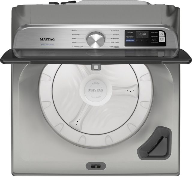 Maytag® 5.2 Cu. Ft. Classic Silver Agitator Top Load Washer with Extra Power-1