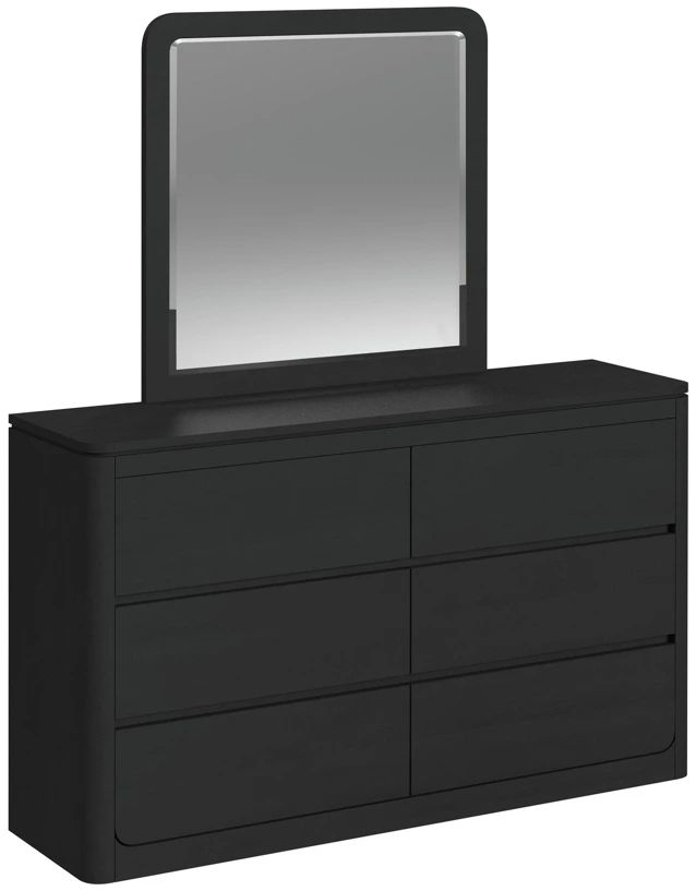 Elements International Rosalie Black Dresser and Mirror-0