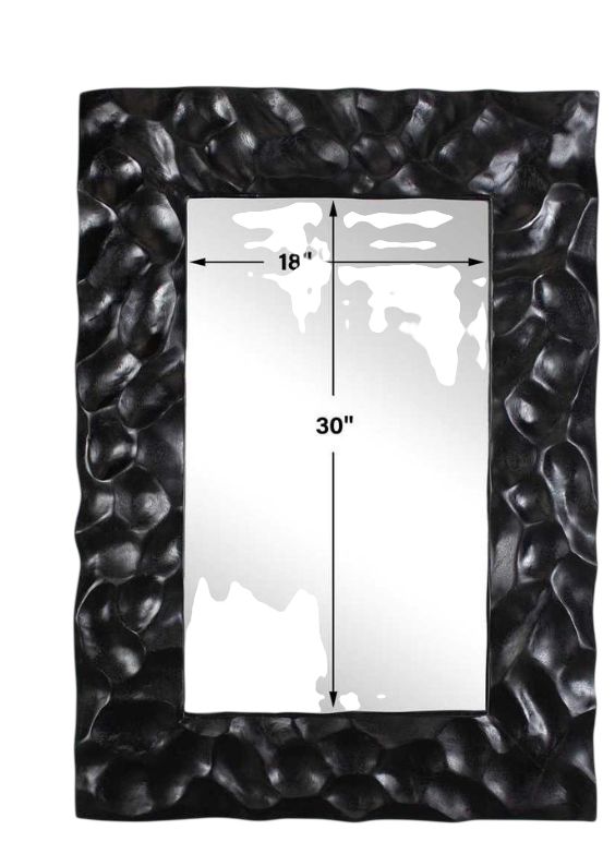 Uttermost® Malosi Matte Black Carved Mirror-2