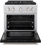 ZLINE 30" Satin Stainless Steel Pro Style Dual Fuel Range with Black Matte Door-1