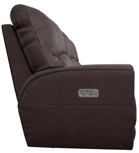 La-Z-Boy® Cassian Walnut Leather Power Reclining Sofa with Headrest-3