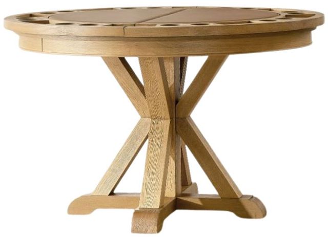 Steve Silver Co. Rylie Natural Round Dining Table with Folding Game Top-2