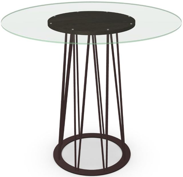 Amisco Customizable Calypso 42" Flat Edge Clear Glass Bar Table with 48" Tabletop -0