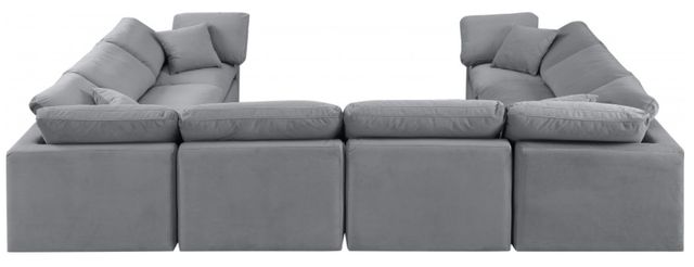Meridian Furniture Indulge 8-Piece Gray Velvet Sectional -3