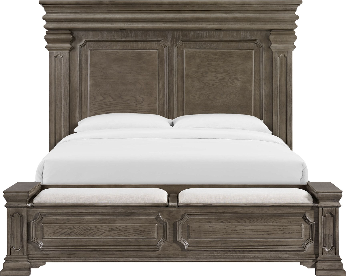 Elements International Kings Court 4-Piece Grey King Storage