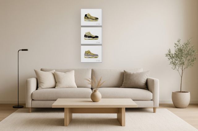 Classy Living 3-Piece Designer Luxe Sneakers Trio Wall Art Set-1