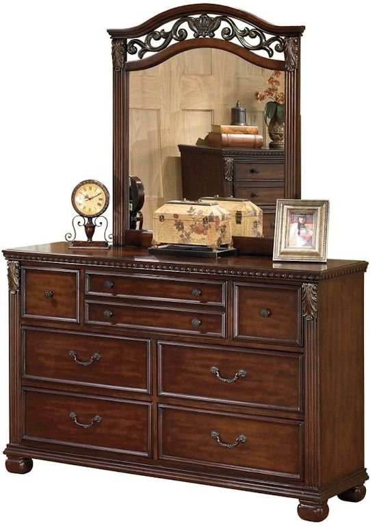 Signature Design by Ashley® Leahlyn Warm Brown Dresser and Mirror-1
