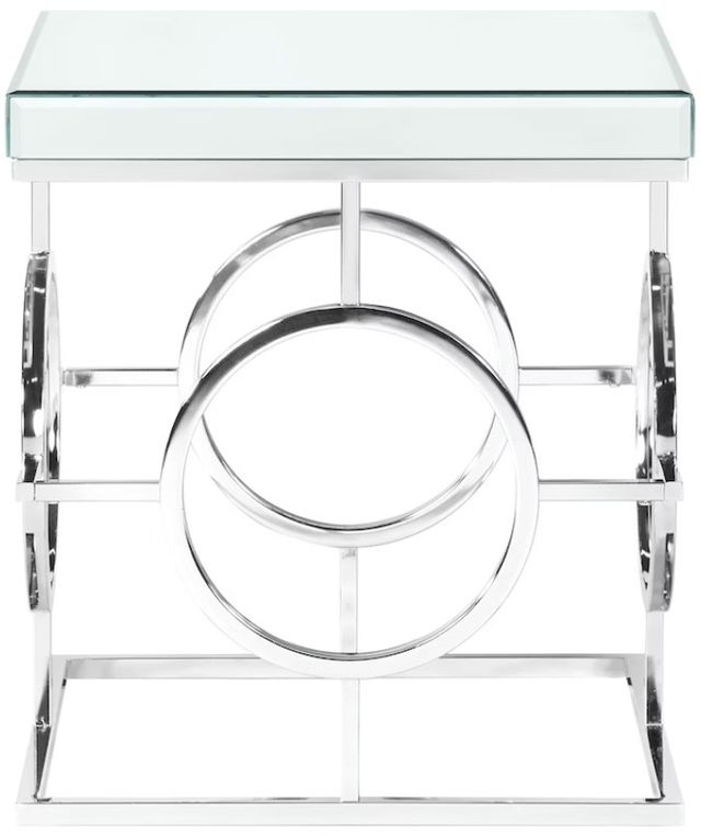 Elements International Pearl 2-Piece Chrome Occasional Table Set-4