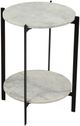 Moe's Home Collection Melanie White Marble Round Accent Table with Matte Black Iron Base-3