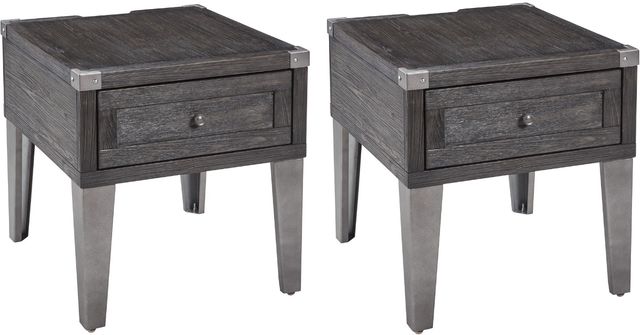 Signature Design by Ashley® Todoe 2-Piece Dark Gray End Tables Set-0