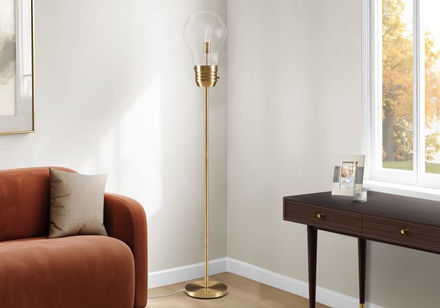 Monarch Specialties Inc. Antique Brass 71" Floor Lamp-1