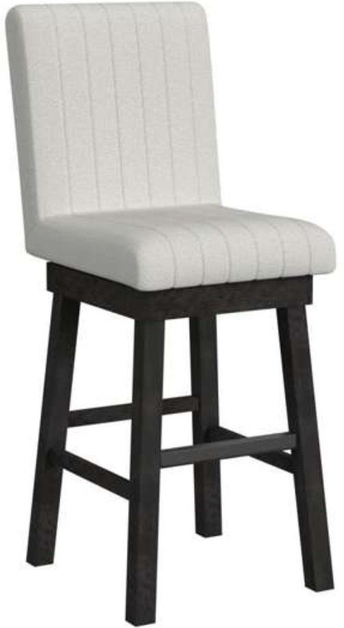 Elements International Jemma Beige/Dark Espresso Swivel Bar Stool-0