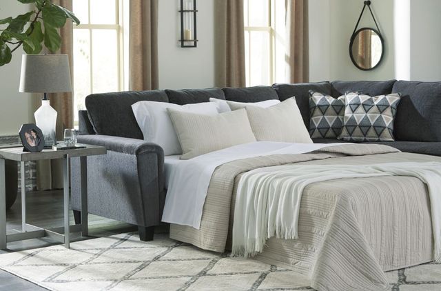 Signature Design by Ashley® Abinger 2-Piece Smoke Right-Arm Facing Full Sofa Sleeper Sectional and Chaise-3