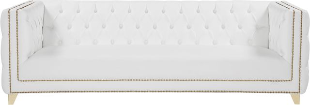Meridian Furniture Michelle White Faux Leather Sofa-3