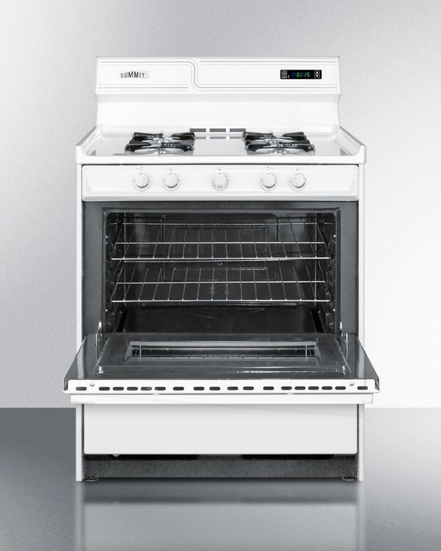 Summit® 30" White Freestanding Gas Range-1