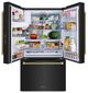 ZLINE Autograph Edition 36" 28.9 Cu. Ft. Black Stainless Steel Standard-Depth French Door Fingerprint-Resistant Refrigerator with External Water Dispenser and Dual Ice Maker in Champagne Bronze Helix Handles-5