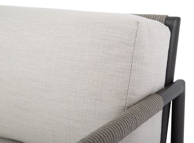 Sunset West Pietra Stone Gray Aluminum/Olefin Rope Outdoor Club Chair with Echo Ash Cushion-4
