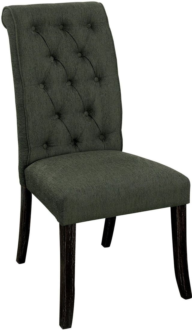 Furniture of America® Sania III 2-Piece Antique Black/Gray Dining Side Chair Set-0