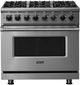 Viking® Professional 5 Series 36" Stainless Steel Pro Style Dual Fuel Range-0