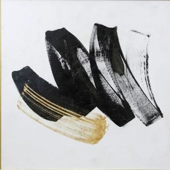 Stylecraft Golden Brushstroke Black/White Wall Art-1