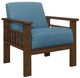 Homelegance® Helena Blue/Walnut Accent Chair with Storage Arms-0