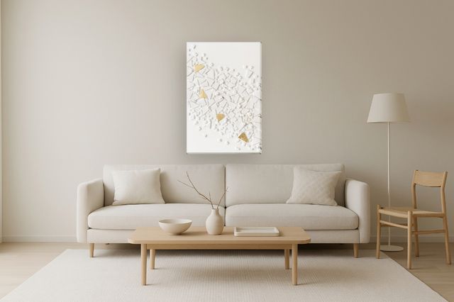Classy Living Timeless Gilded Shards Modern Mosaic Wall Art-1