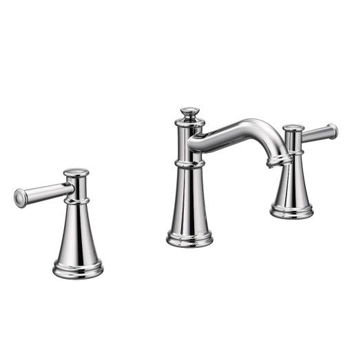 Moen® Belfield Chrome Two-Handle High Arc Bathroom Faucet-0