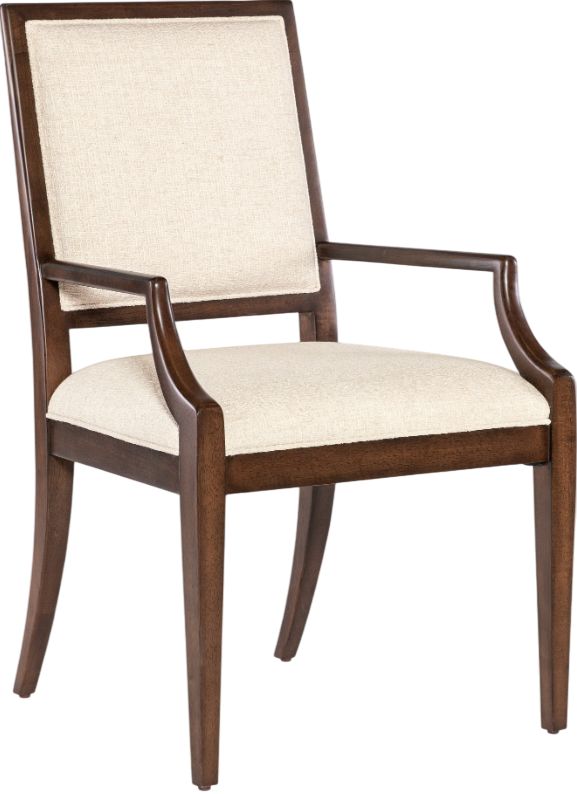 Hooker® Furniture Archives Classic Walnut/Curate Wheat Upholstered Dining Arm Chair-0