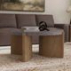 Flexsteel® Eclipse Gray Top Round Coffee Table with Brown Base-4