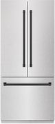 ZLINE Autograph Edition 36"19.6 Cu. Ft. Satin Stainless Steel Built-In French Door Refrigerator with Matte Black Accents-0