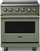 Viking® 5 Series 30" Eucalyptus Pro Style Induction Range with Brushed Brass Trim-0