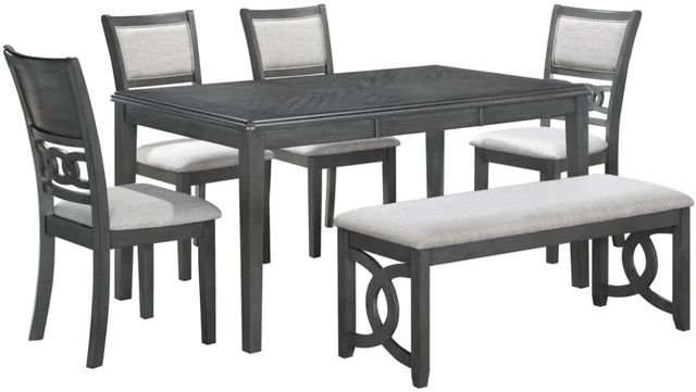 New Classic® Home Furnishings Gia 6-Piece Espresso/Gray Dining Table Set-0