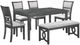New Classic® Home Furnishings Gia 6-Piece Espresso/Gray Dining Table Set-0