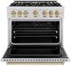 ZLINE Autograph Edition 36" 5.2 cu. ft. Gas Range with 6 Burner DuoPro™ Cooktop and Convection Gas Oven in Stainless Steel and Champagne Bronze Accents-1