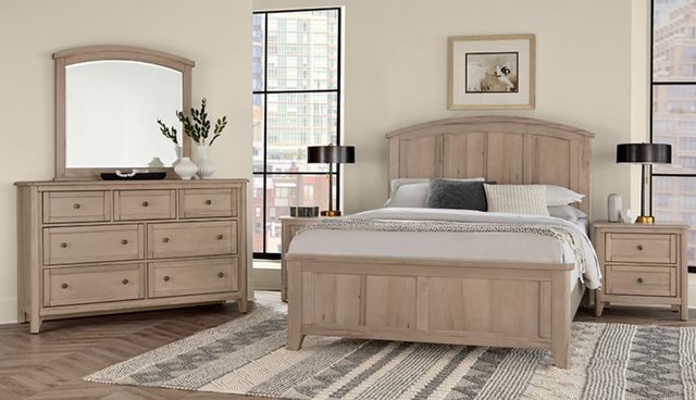 Vaughan-Bassett Woodbridge Shadow Gray Arched King Panel Bed-1