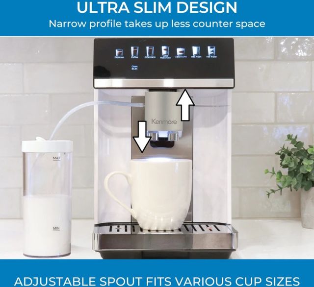 Kenmore® White Super Automatic Espresso Machine With Cream System Milk Frother & Grinder -4