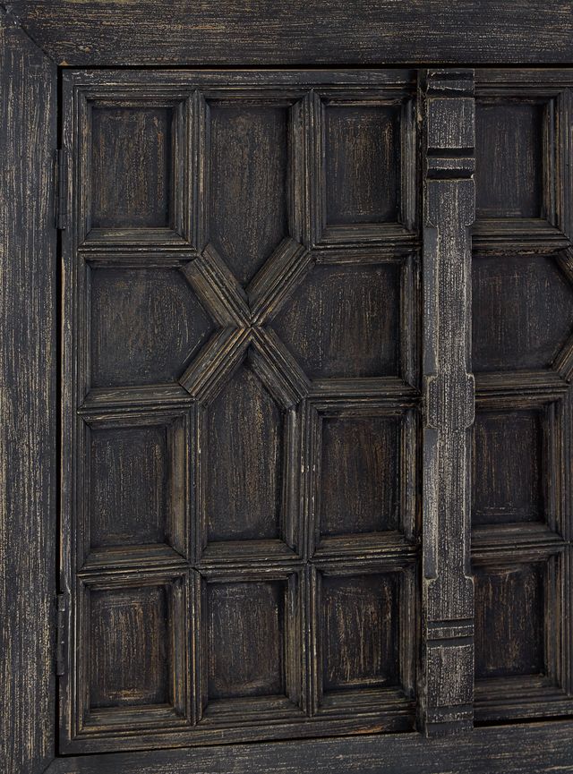 Signature Design by Ashley® Roseworth Distressed Black Accent Cabinet-3