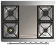Ilve® Majestic III 36" Custom Pro Style Dual Fuel Natural Gas Range with 6 Black Brass Burners and Chrome Trim-2