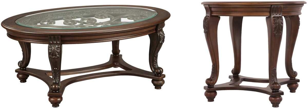 Signature Design by Ashley® Norcastle 2-Piece Dark Brown Living Room Table Set