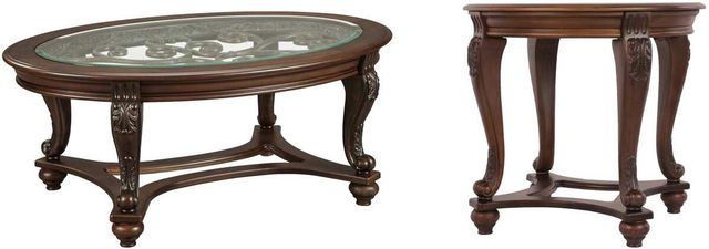 Signature Design by Ashley® Norcastle 2-Piece Dark Brown Living Room Table Set-0