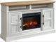 Elements International Villa Natural/White Console with Fireplace Insert-0