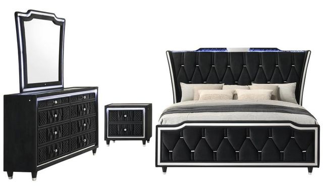 Coaster® Lorient 4-Piece Black Queen Bedroom Set-0