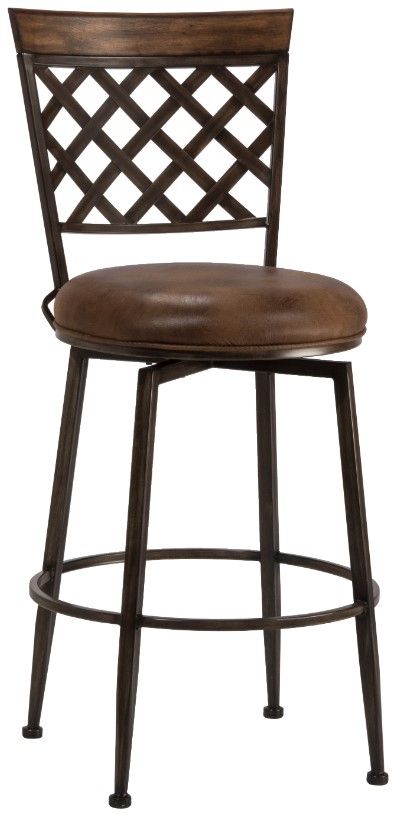HH2 Home Greenfield Dark Brown Swivel Bar Stool-0