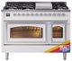 Ilve® Nostalgie II Noblesse 48'' Custom RAL Color Pro Style Dual Fuel Range with Chrome Trim-0