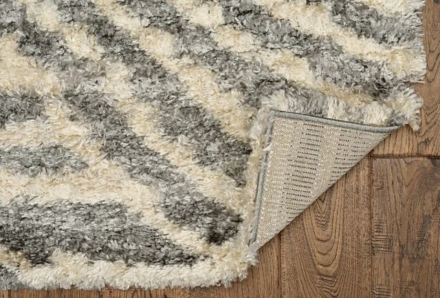 KAS Rugs Merino Charcoal Waves 5'x8' Area Rug-2