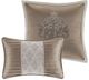 Olliix by Madison Park Tan California King Odette 8 Piece Jacquard Comforter Set-5