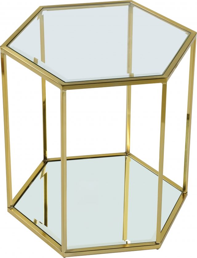 Meridian Furniture Sei Gold Glass Top End Table-0